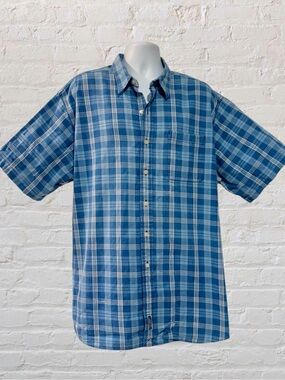 Polo Sport Ralph Lauren Plaid Shirt XXL Blue Short Sleeve Classic